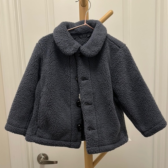 [KID] UNIQLO Soft Fleece Gray Jacket Super Warm Unisex - Picture 1 of 6
